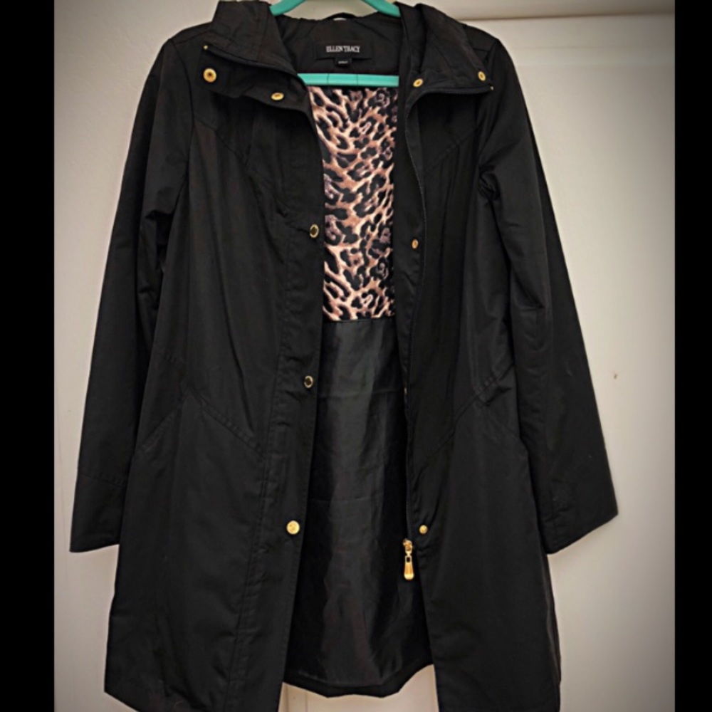 NWOT Black Ellen Tracy Raincoat
